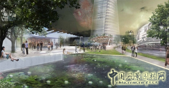 “Bayou Commons”中央公園效果圖 城市設(shè)計競賽 世界園林 規(guī)劃設(shè)計 中國風景園林網(wǎng)