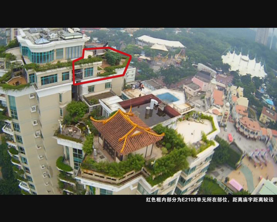 　　紅色框內(nèi)為E2103單元所在，與廟宇無關(guān)